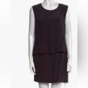 All Saints Black deep burgundy, silk blend Layered Mini Dress size M